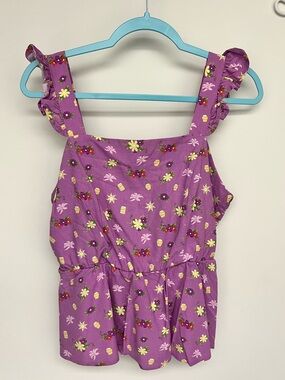 Disney’s Tangled Floral Lanterns Ruffle Strap Peplum Top
